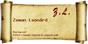 Zeman Leonárd névjegykártya