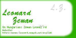 leonard zeman business card